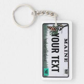 Custom Maine License Text Key Ring
