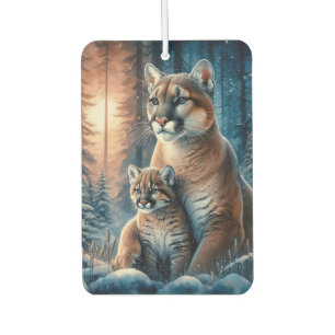 Custom Majestic Cougar and Cub Car Air Freshener