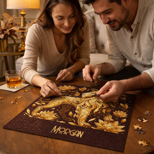 Custom Majestic Gold Lion Jigsaw Puzzle