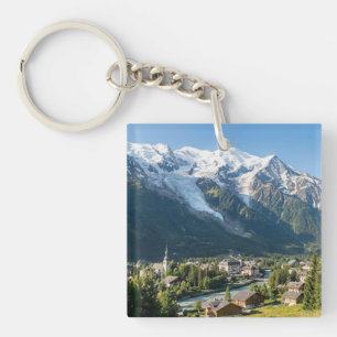 Custom Majestic Mont Blanc French Alps View Key Ring