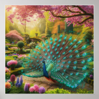 Custom Majestic Peacock Wall Poster 