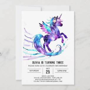 Custom Majestic Unicorn Digital Birthday Invitation