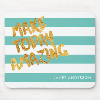 Custom Make Today Amazing Light Teal and Gold Mouse Pad