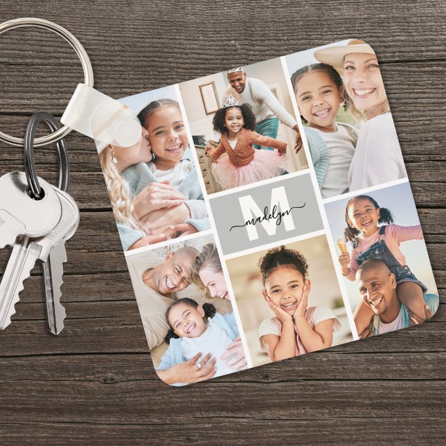 Custom Make Your Own 6 Photo Collage Key Ring (Custom Make Your Own 6 Photo Collage keychain)