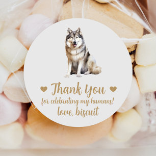 Custom Malamute Dog Wedding Favour Stickers