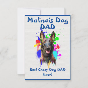 Custom Malinois dad Dog Best Crazy Dog Dad Thank You Card