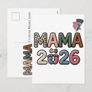 Custom Mama 2026 Faux Baby Feet Keepsake Holiday Postcard