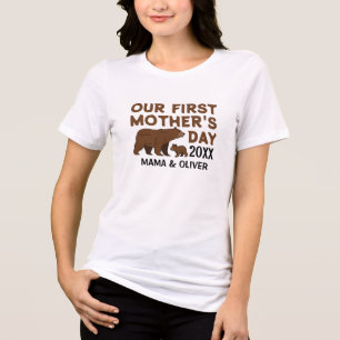 Custom Mama And Kid T-Shirt Tri-Blend Shirt
