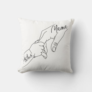 Custom Mama And Kids Holding Hands personalised Cushion
