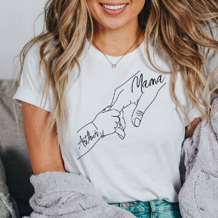 Custom Mama And Kids Holding Hands personalised T-Shirt