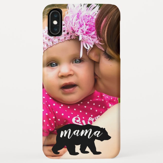 Custom Mama Bear Mother and Child Photo Case-Mate iPhone Case (Back)