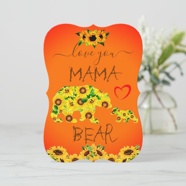 Custom MAMA BEAR Sunflower Mum Birthday Mother Day (Standing Front)