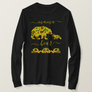 Custom MAMA BEAR Sunflowers Mum Women Deep V-neck T-Shirt