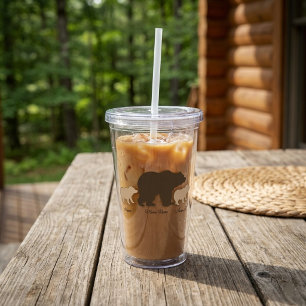 Custom Mama Bear With 2 Kid Names Mothers Day Gift Acrylic Tumbler