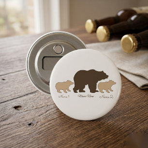 Custom Mama Bear With 2 Kid Names Mothers Day Gift Bottle Opener