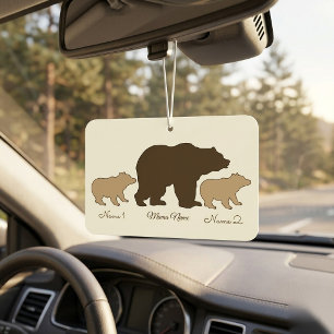 Custom Mama Bear With 2 Kid Names Mothers Day Gift Car Air Freshener