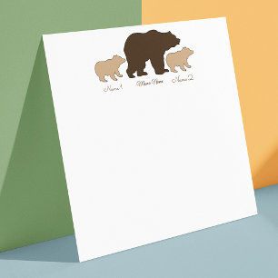 Custom Mama Bear With 2 Kid Names Mothers Day Gift Card