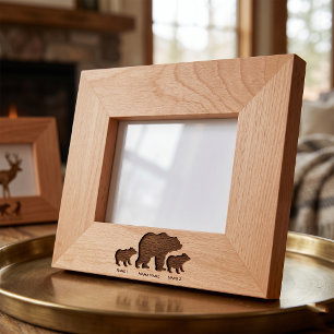 Custom Mama Bear With 2 Kid Names Mothers Day Gift Etched Frames