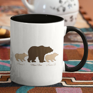 Custom Mama Bear With 2 Kid Names Mothers Day Gift Mug
