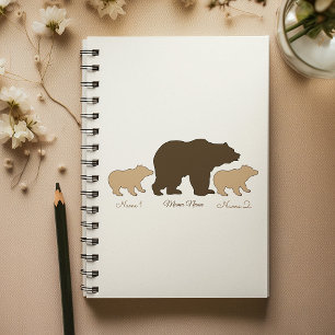 Custom Mama Bear With 2 Kid Names Mothers Day Gift Planner