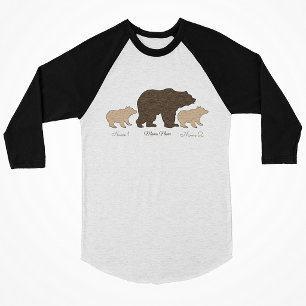 Custom Mama Bear With 2 Kid Names Mothers Day Gift T-Shirt