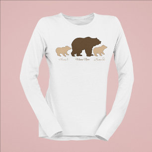 Custom Mama Bear With 2 Kid Names Mothers Day Gift T-Shirt