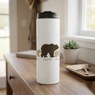Custom Mama Bear With 2 Kid Names Mothers Day Gift Thermal Tumbler