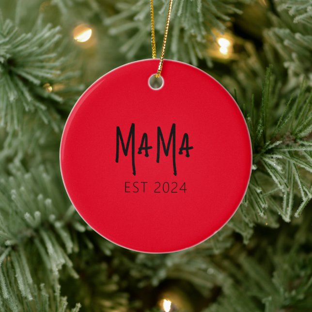 Custom Mama Est 2024 - Personalised Ceramic Ornament (Tree)