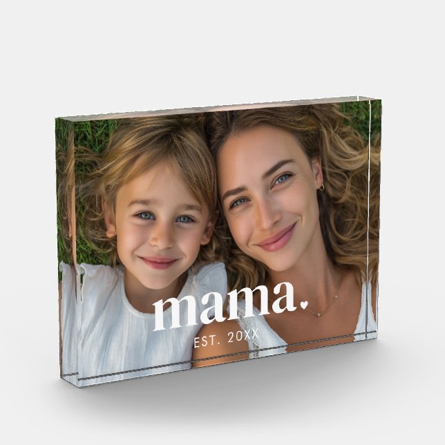 Custom Mama Established Modern Bold Photo Block (Left)