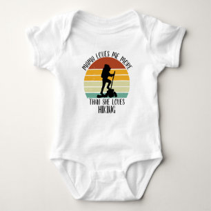 CUSTOM Mama Loves Me More Than She Loves Hiking Baby Bodysuit