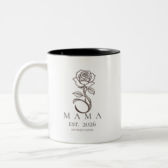 Custom MAMA Rose Minimalist Coffee Mug (Left)