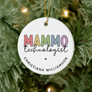Custom Mammo Technologist Mammography Tech Ceramic Ornament