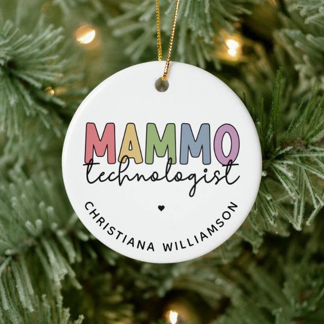 Custom Mammo Technologist Mammography Tech Ceramic Ornament (Tree)