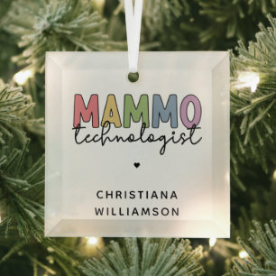 Custom Mammo Technologist Mammography Tech Glass Tree Decoration