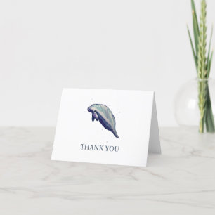 Custom Manatee Painting Thank You Card