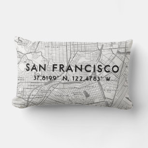 Custom Map & Coordinates Template   San Francisco Lumbar Cushion