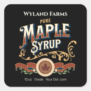 Custom Maple Syrup Bottle Label Sticker