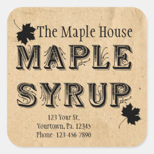 Custom Maple Syrup Square Business Sticker