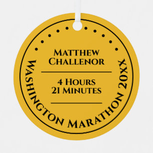 Custom Marathon Runner Finisher Medal Metal Tree Decoration