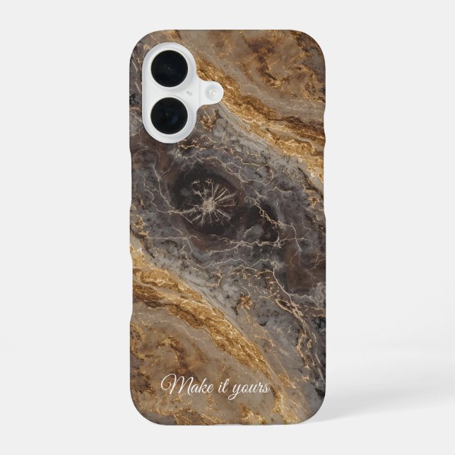 Custom Marble Name Phone Case – Elegant Stone Art  (Back)