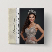 Custom Marble Pageant Sash Photo Button Pin