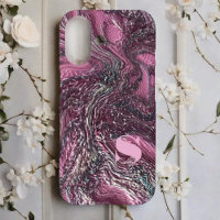 Custom marble pink stylish swirl embroidery chic