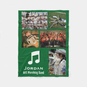 Custom Marching Band 5 Photo Collage Your Colours Fleece Blanket