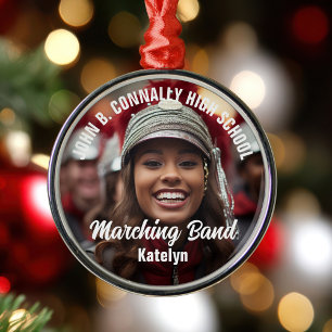 Custom Marching Band Photo High School Christmas Metal Ornament