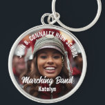 Custom Marching Band Photo High School Spirit Key Ring<br><div class="desc">This cool customised high school marching band photo spirit keychain features white typography of your team and player name. Personalise with the band name or mascot across the player photograph.</div>