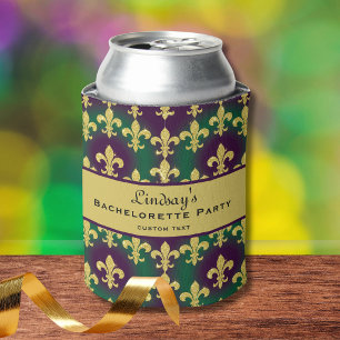 Custom Mardi Gras Bachelorette Party Can Cooler