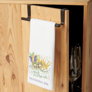 Custom Mardi Gras Ball Tea Towel