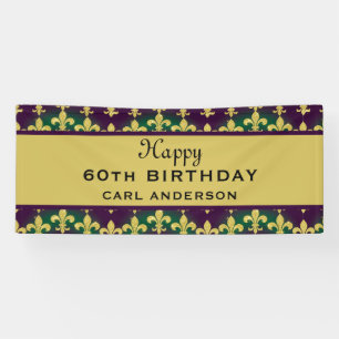 Custom Mardi Gras Birthday Party Banner