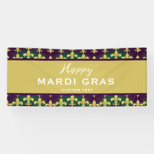 Custom Mardi Gras Colors Banner