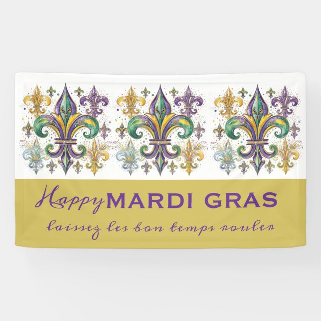 Custom Mardi Gras Colours Banner (Horizontal)